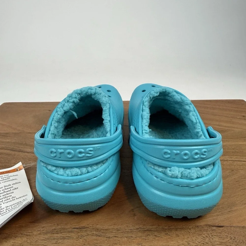 New Little Kids Crocs Classic Lined Fleece Aqua Clogs Shoes Sandals‎ Size 12 C
